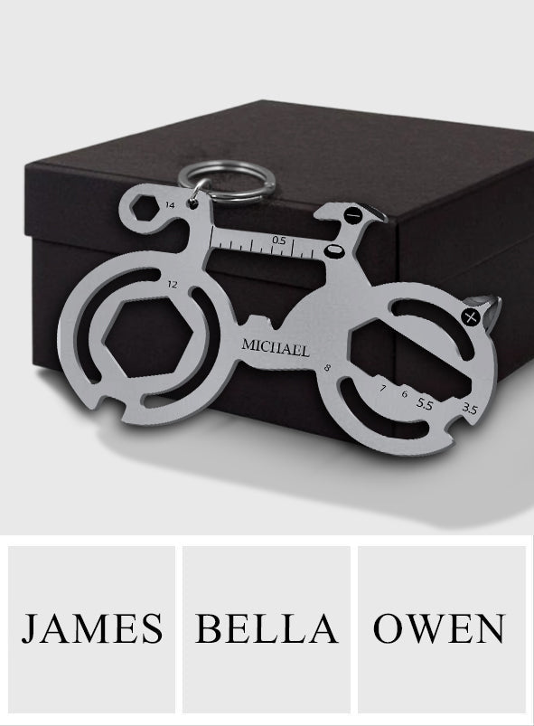 Road Bike Cycling Travel Tool - Personalized Biker Metal Multitools Sheet