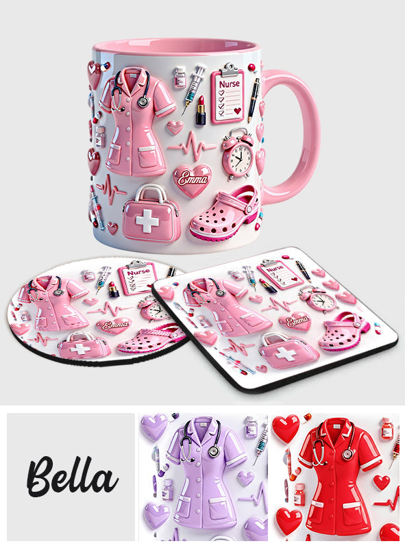 Nurse Life - Personalized Nurse Accent Mug & Coaster