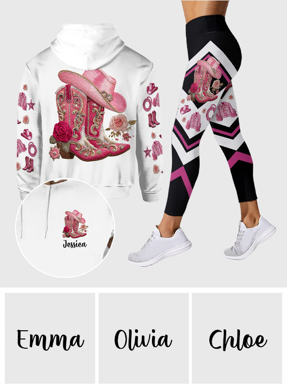 Cowgirl Boots - Personalized Cowgirl Hoodie and Leggings