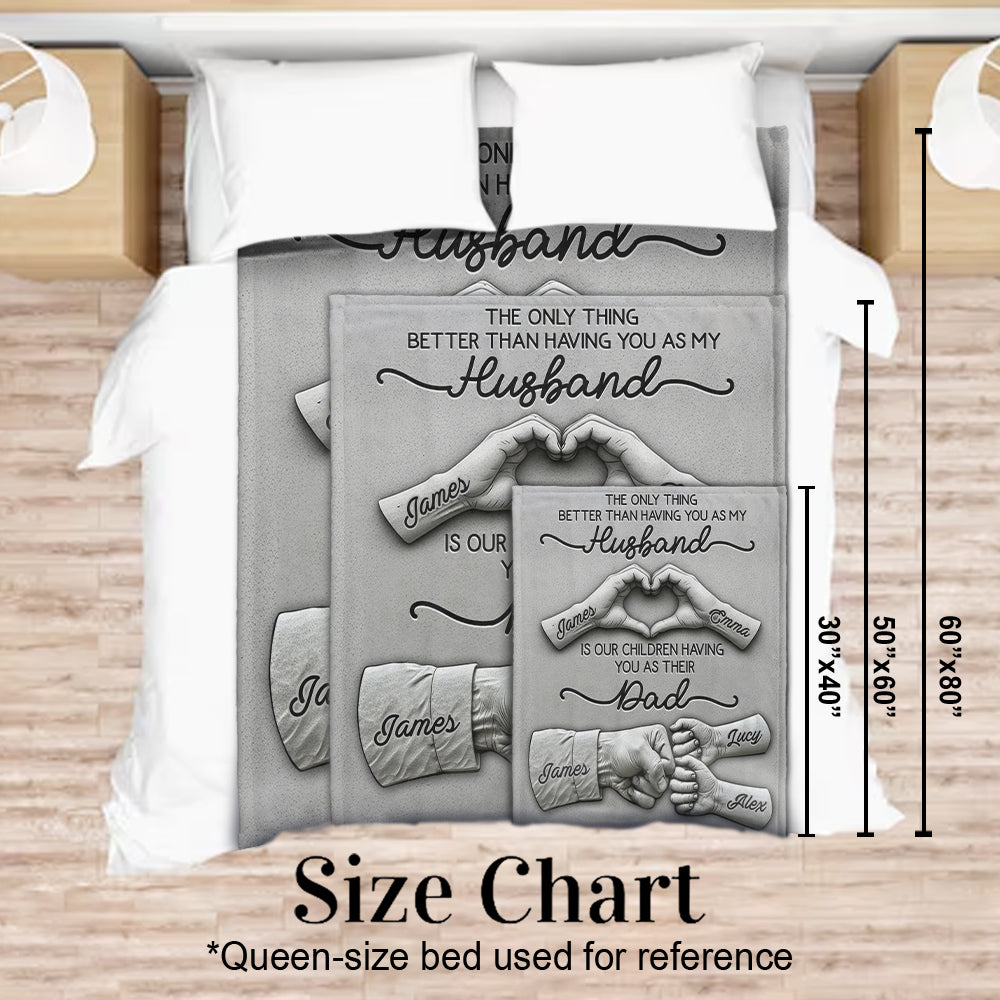 First Husband Now Daddy - Personalized Father Blanket