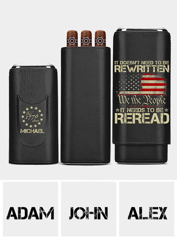 Nous le Peuple - Étui à cigares en cuir personnalisé pour la fête de l'Indépendance/le 4 juillet