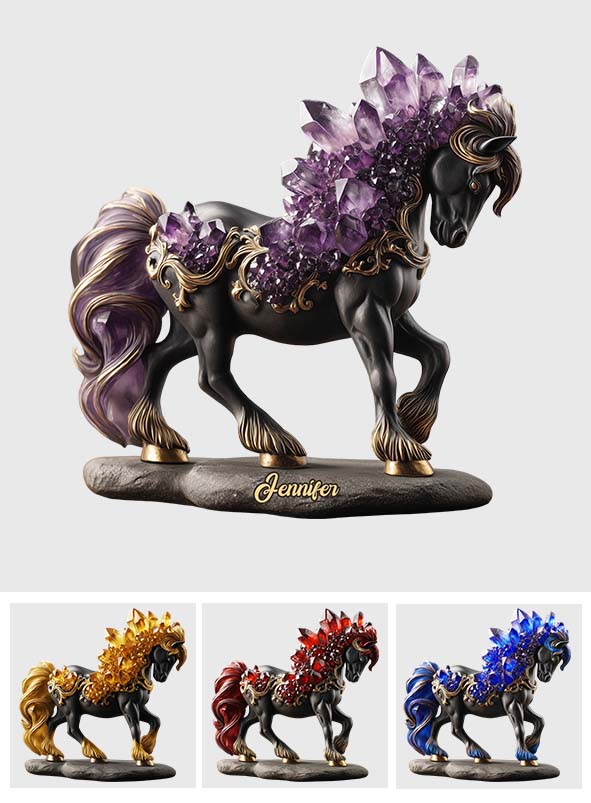 Amethyst/ Rose Quartz/ Ruby/... Style Horse - Personalized Horse Custom Shaped Acrylic Plaque