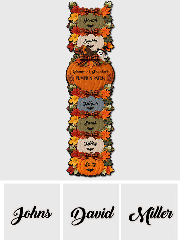 Grandma Grandpa's Pumpkin Patch - Personalized Grandma Custom Shape Table Runner