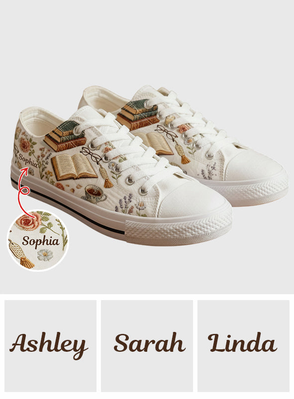 Book Reading Lovers - Personalized Book Low Top Shoes