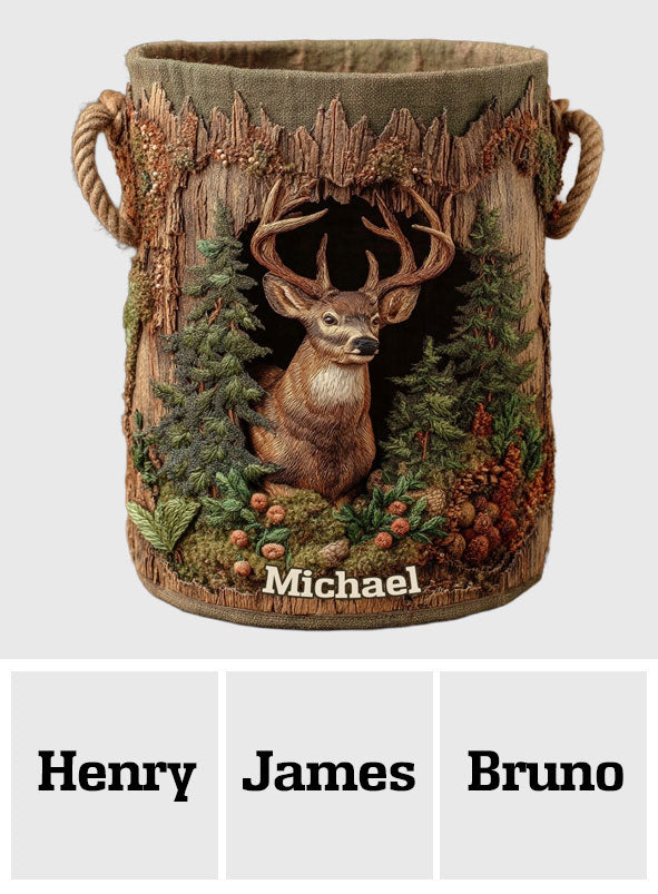 Deer Scene - Personalized Hunting Storage Basket