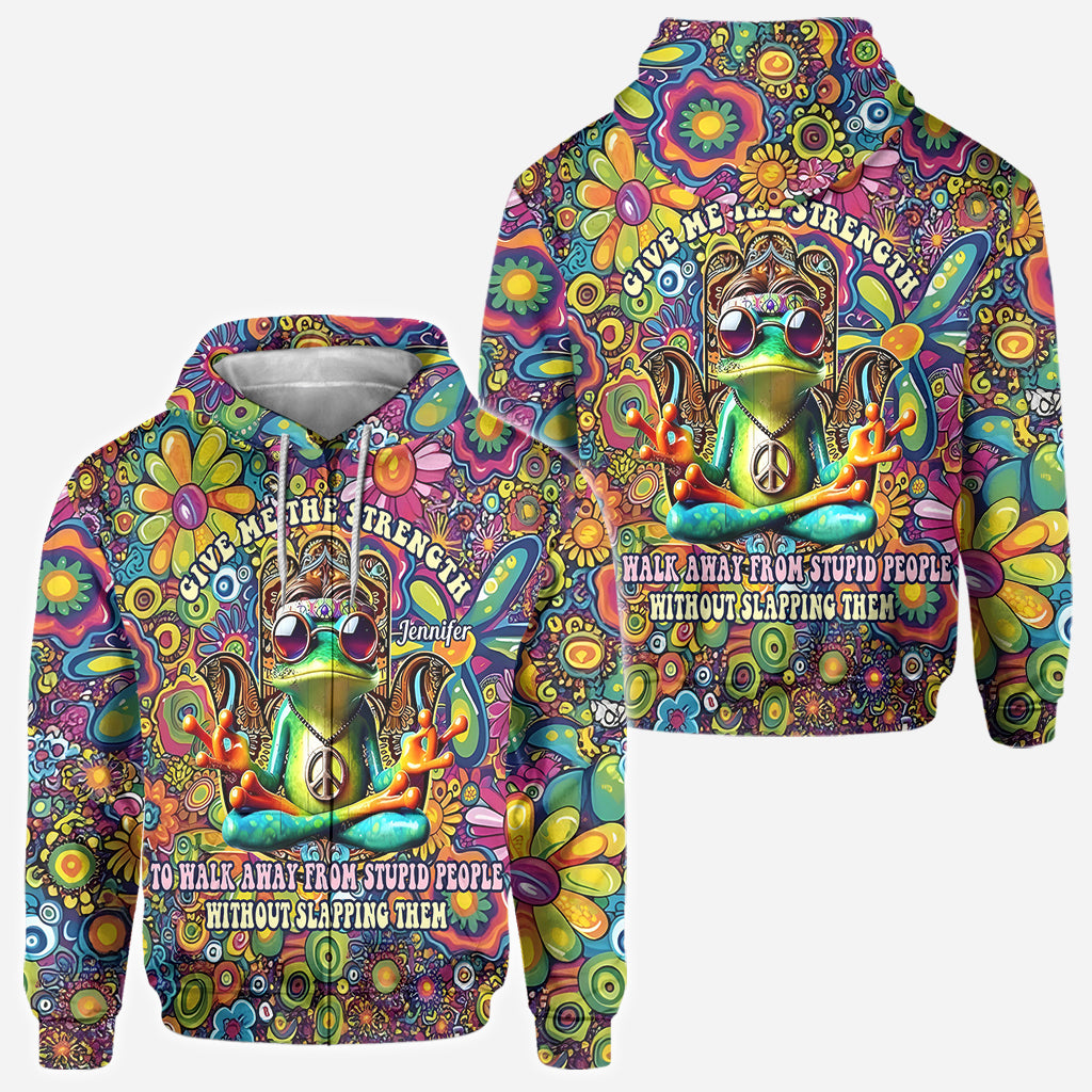 Give Me Strength To Walk Away From Stupid People - Personalized Hippie All Over Shirt