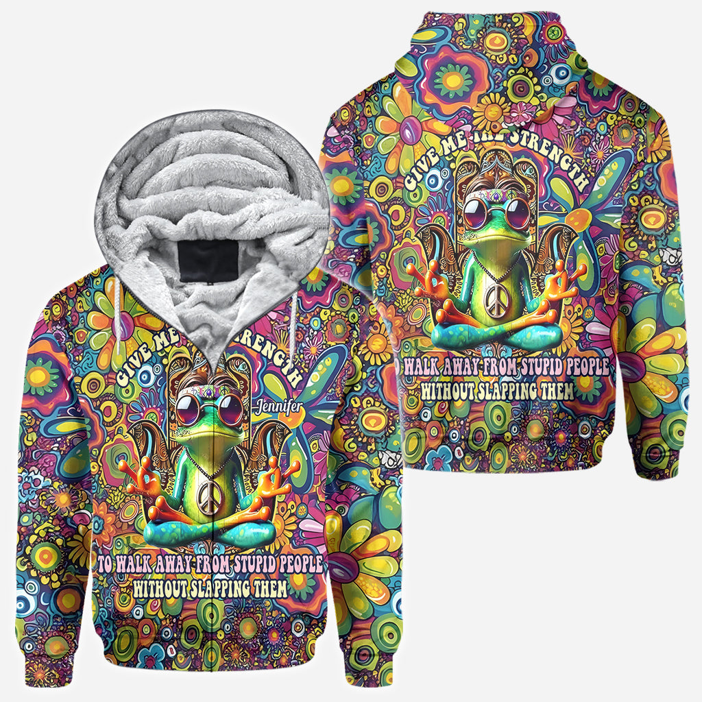 Give Me Strength To Walk Away From Stupid People - Personalized Hippie All Over Shirt