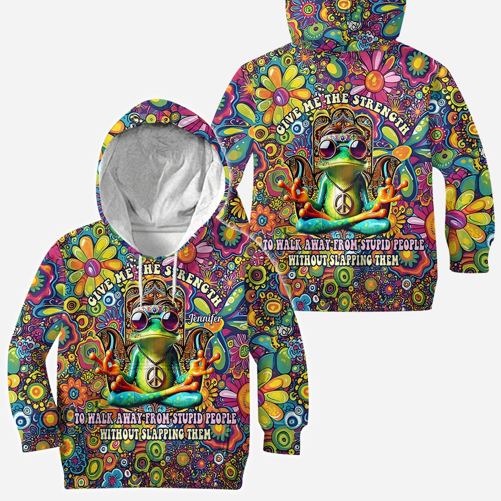 Give Me Strength To Walk Away From Stupid People - Personalized Hippie All Over Shirt