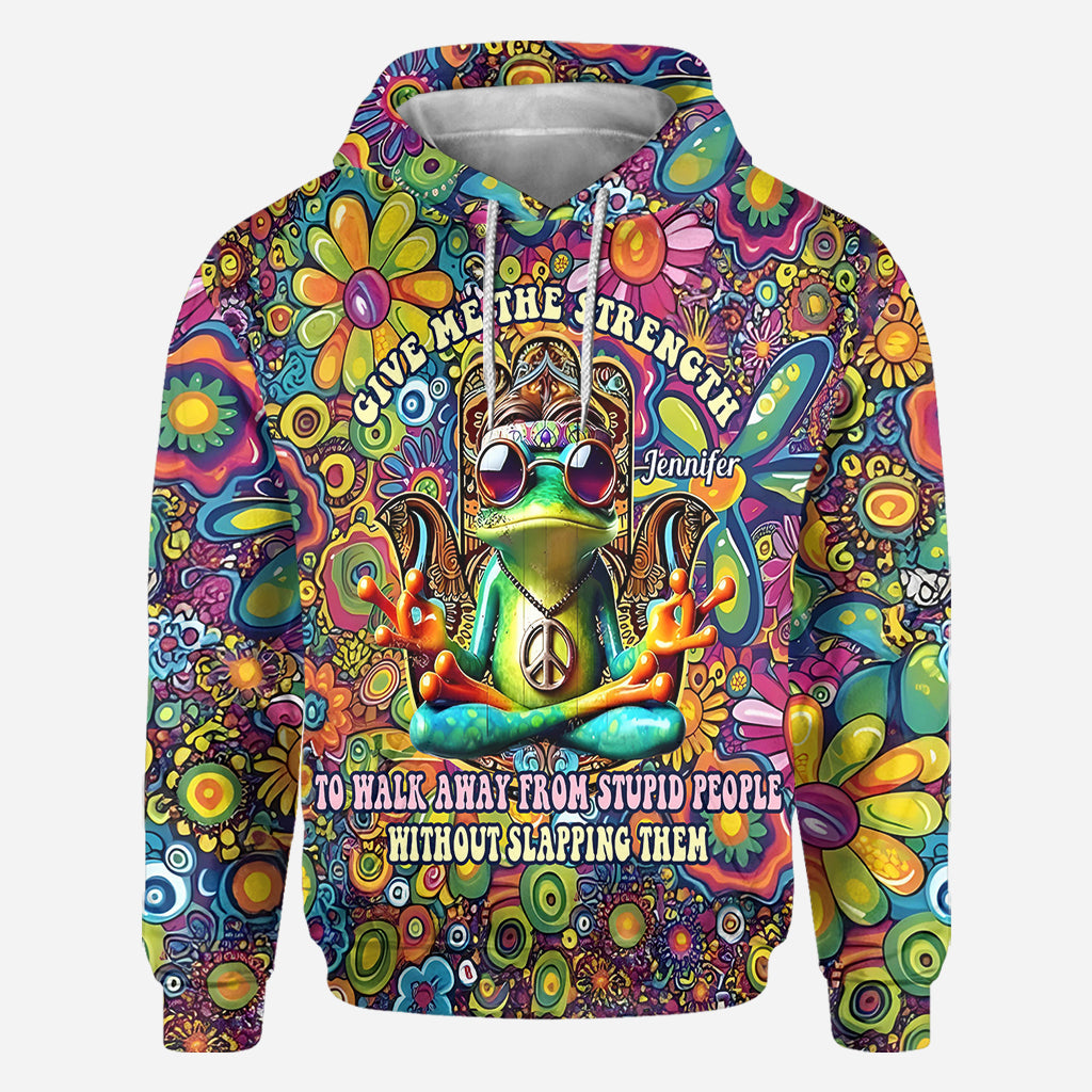 Give Me Strength To Walk Away From Stupid People - Personalized Hippie All Over Shirt