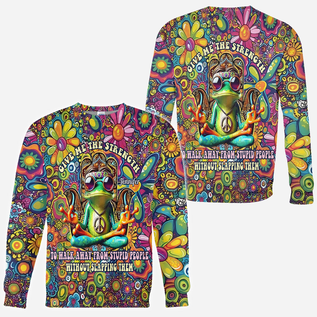 Give Me Strength To Walk Away From Stupid People - Personalized Hippie All Over Shirt