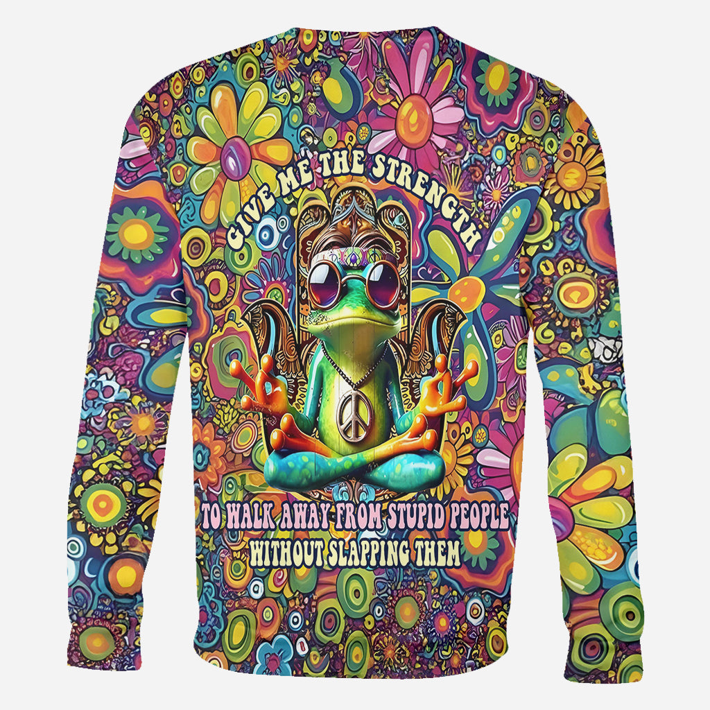 Give Me Strength To Walk Away From Stupid People - Personalized Hippie All Over Shirt