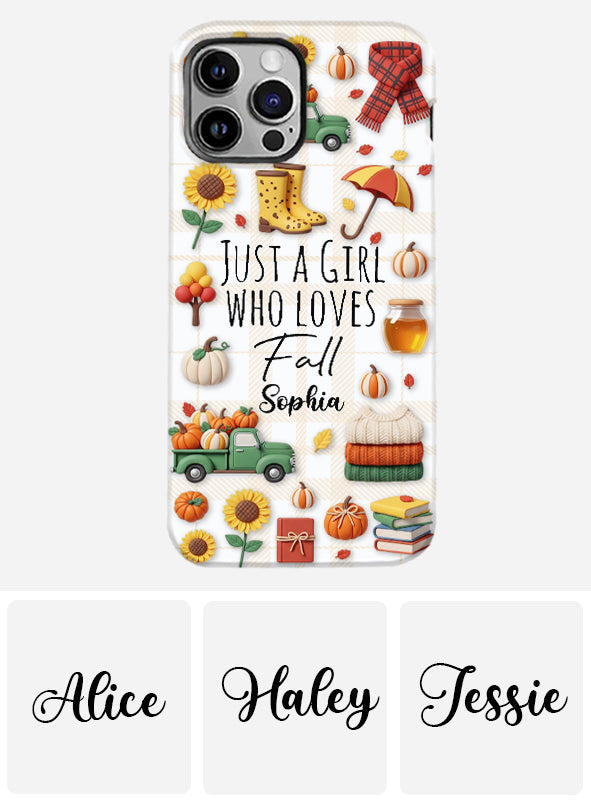 Just A Girl Who Loves Fall - Personalized Autumn Full Print Phone Case