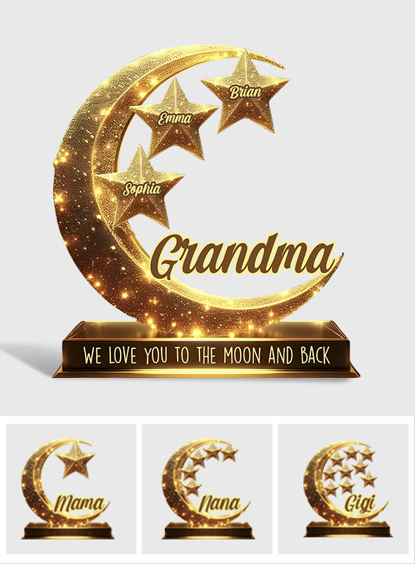 Grandma's Mom's Little Stars - Personalized Grandma Custom Shaped Acrylic Plaque