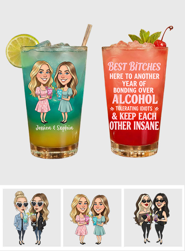 Another Year Of Bonding Over Alcohol - Personalized Bestie Beer Glass