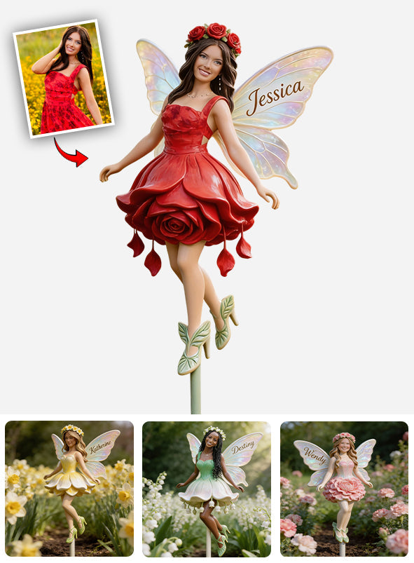 Custom Any Photo Garden Fairy - Personalized Gardening Acrylic Garden Sign/ Acrylic Plaque Sign