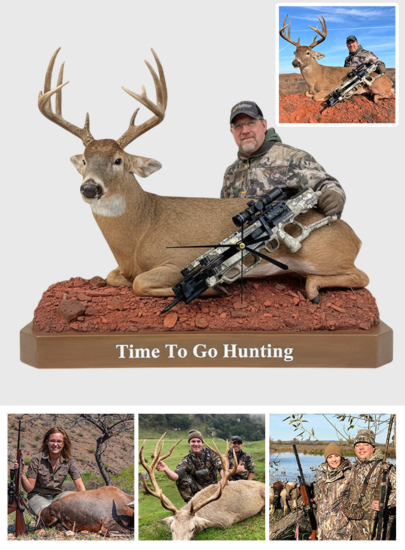 Time To Go Hunting - Personalized Hunting Desk Clock Plaque