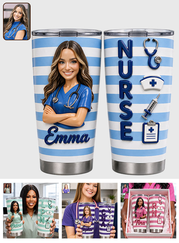 Any Photo Love Nurse Life - Personalized Nurse Tumbler