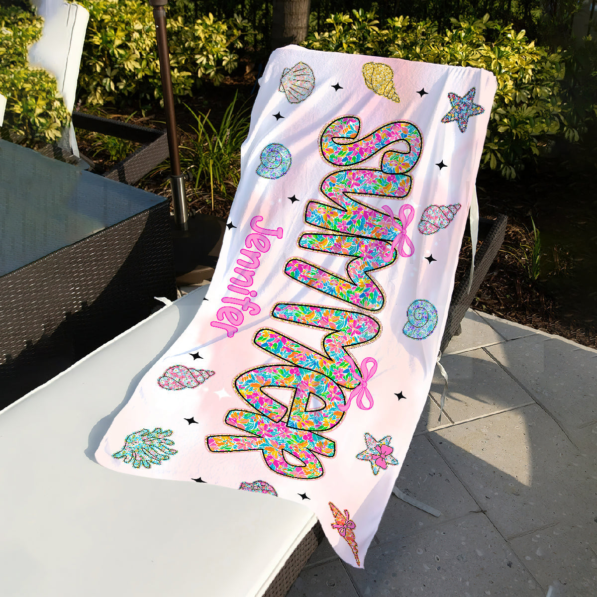Summer Beach Vibes - Personalized Sea Lover Quick-dry Beach Towel/ Bath Towel
