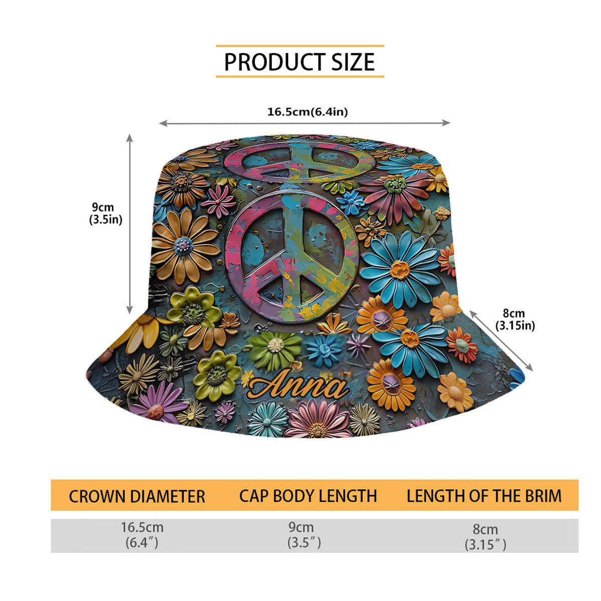 Hippie Soul - Personalized Hippie Bucket Hat