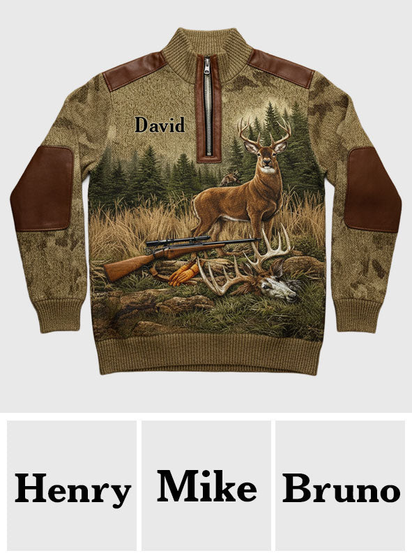 Jagd fürs Leben – Personalisiertes Herren-Sweatshirt mit Reißverschluss für die Jagd