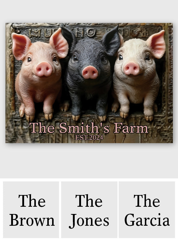 Welcome To Our Farm - Personalized Pig Lover Rectangle Metal Sign