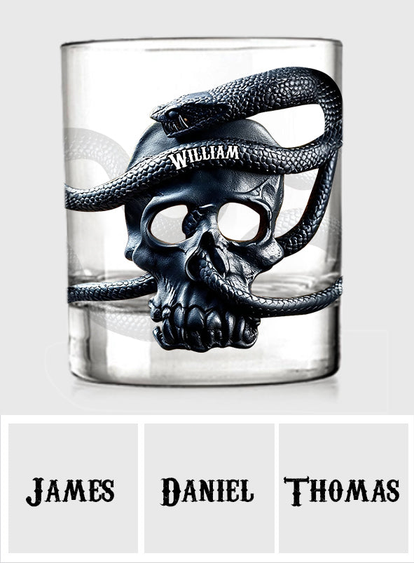 Totenkopf & Schlange – Personalisiertes Totenkopf-Whiskyglas