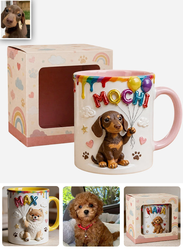 Ballon de Nom Personnalisé pour Animal - Tasse Accent Personnalisée avec Boîte Cadeau