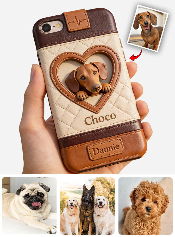 Custom From Any Photo - Personalized Dog Leather Phone Case