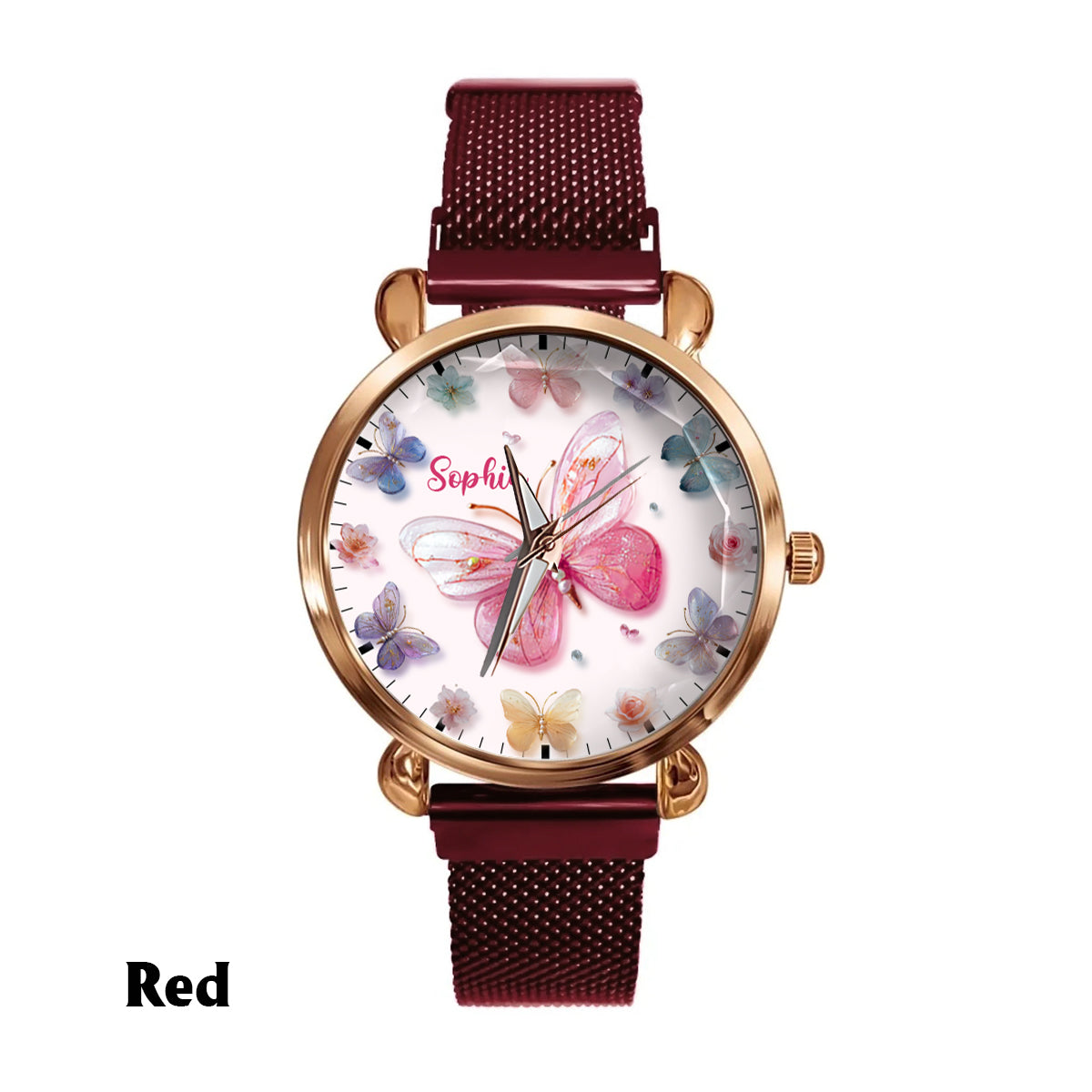 Crystal Butterflies - Personalized Butterfly Women Hand Watch