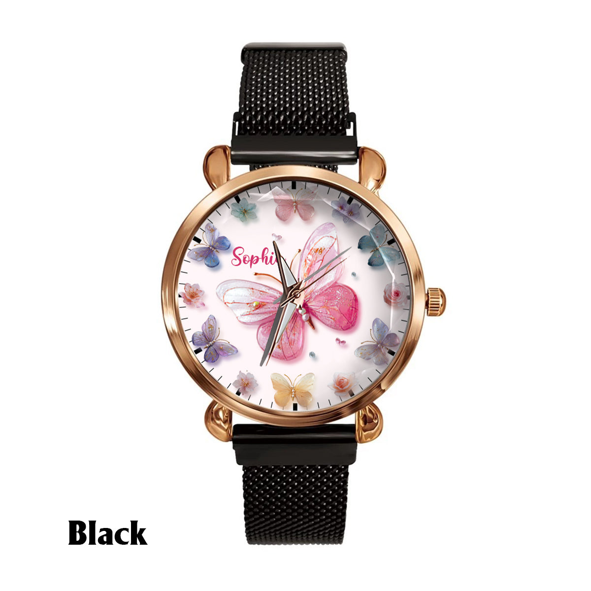 Crystal Butterflies - Personalized Butterfly Women Hand Watch