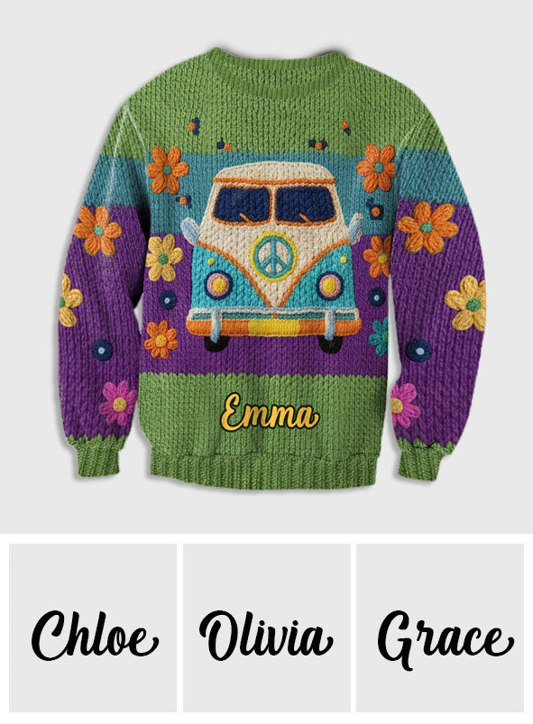 Hippie Souls - Personalized Hippie Ugly Sweater
