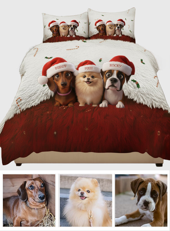 Merry Furry Christmas - Personalized Dog Bedding Set