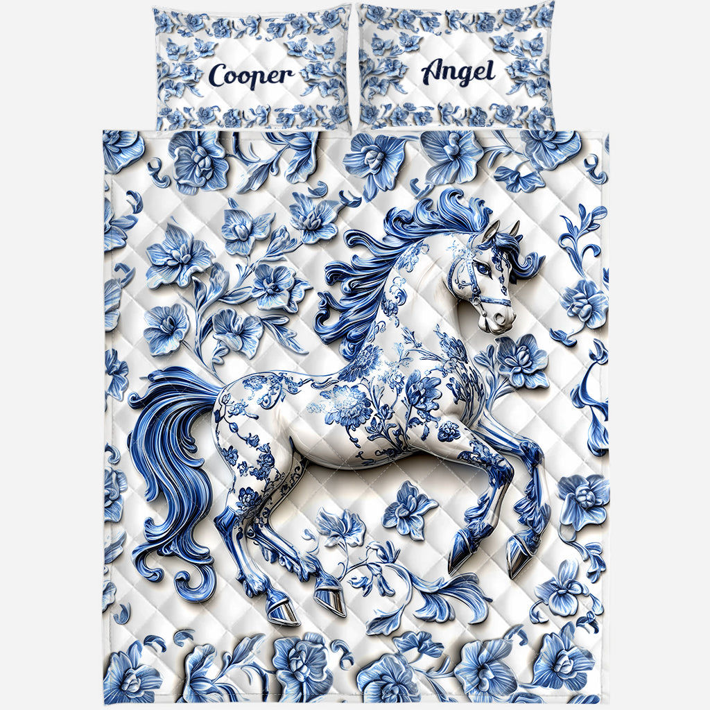 Beautiful Horse - Personalized Horse Quilt Set
