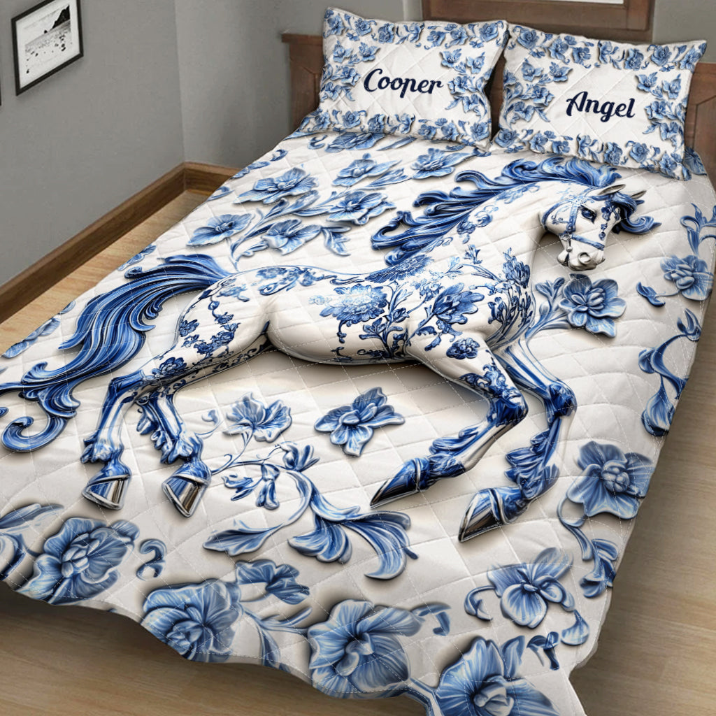 Beautiful Horse - Personalized Horse Quilt Set