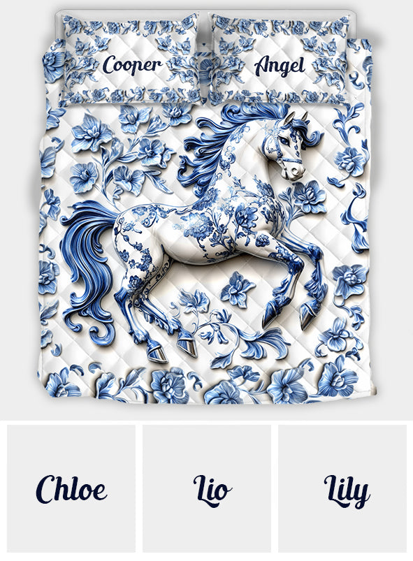 Beautiful Horse - Personalized Horse Quilt Set