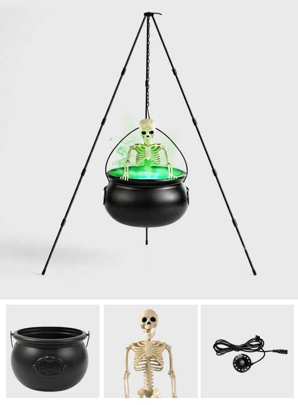 Skull Caudron Tripod with Fog Maker