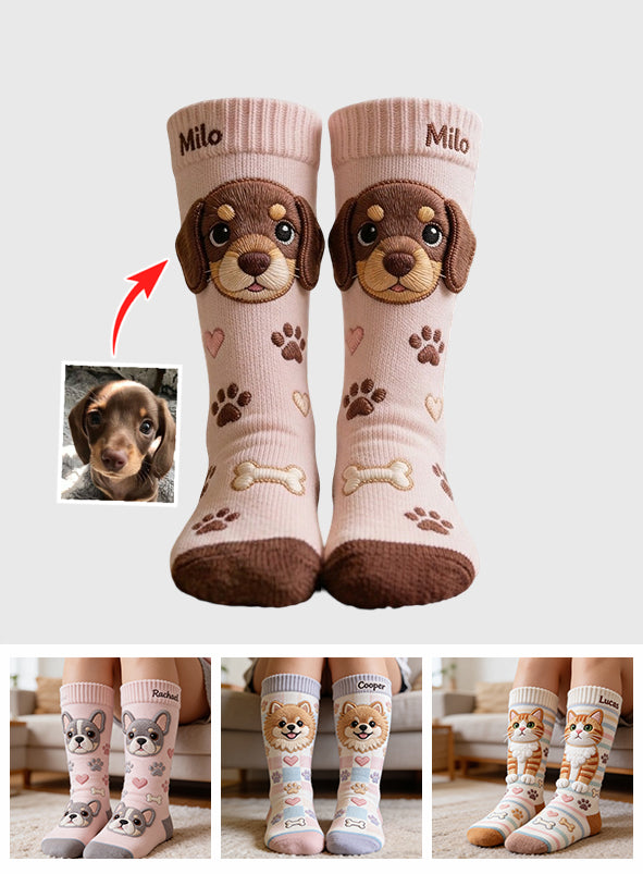 Custom Any Pet - Love My Pet - Personalized Dog Socks