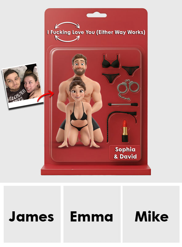 Cartoon-Paar – Personalisierte Acrylplakette in individueller Form für Paare