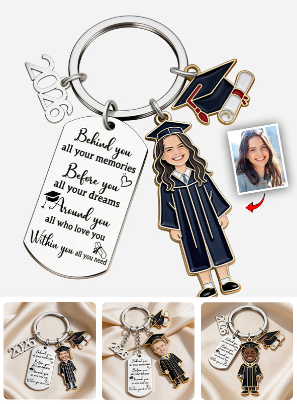Graduation Gift - Personalized Graduation Keychain With Charms