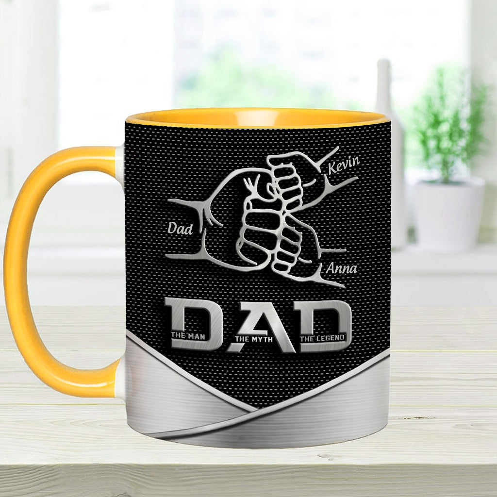 Dad The Man The Myth The Legend First Bump - Personalized Father Accent Mug