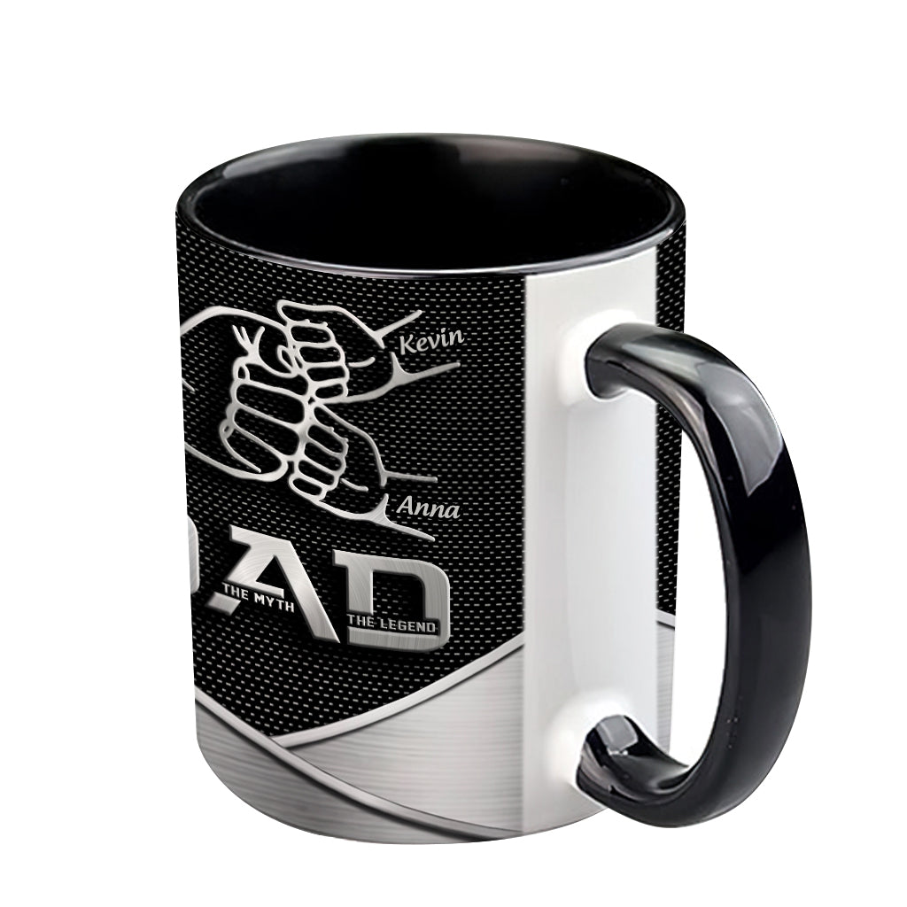 Dad The Man The Myth The Legend First Bump - Personalized Father Accent Mug