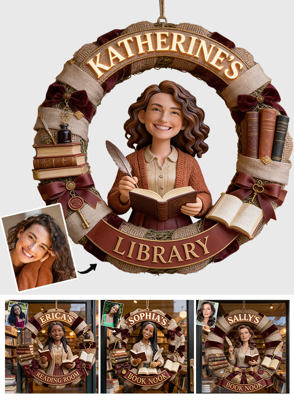 Any Photo Love Books - Personalized Book Custom Shaped Wood Sign