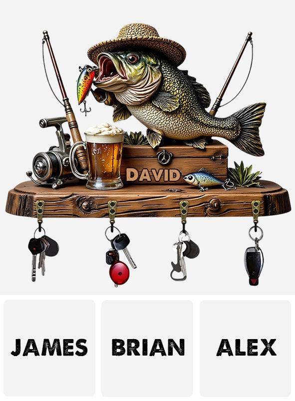 Love Fishing - Personalized Fishing Custom Shaped Hanging Rack