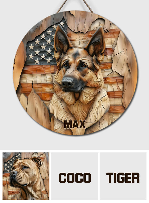 The Strong One - Personalized Dog Round Wood Sign