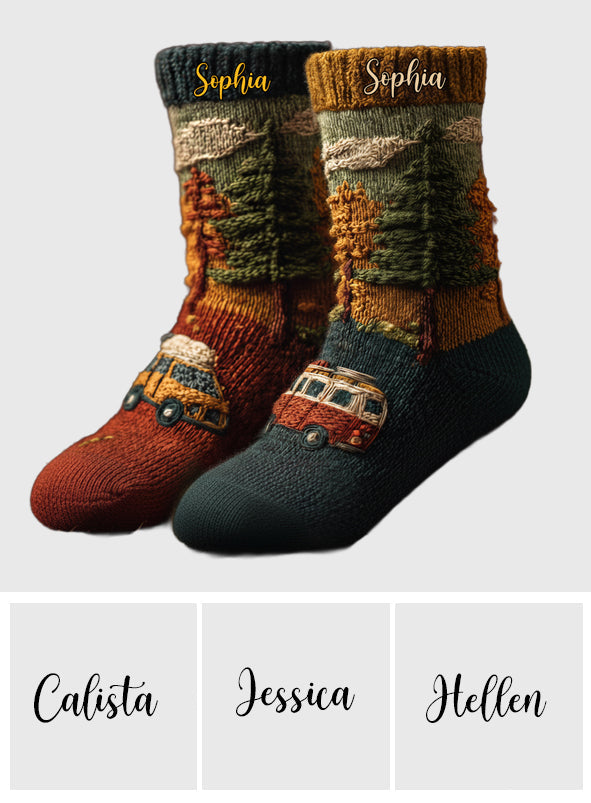 Happy Campers - Personalized Camping Socks