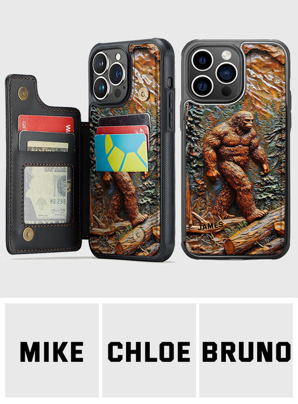 Bigfoot In Forest - Personalized Hiking Fully Printed Wallet Phone Case