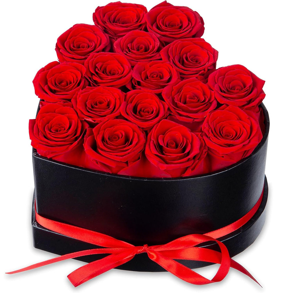 16 Roses Flower Forever Heart Shape Box