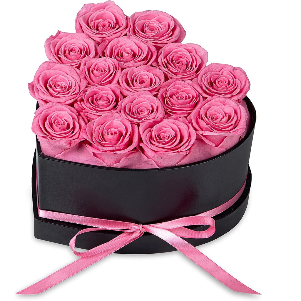 16 Roses Flower Forever Heart Shape Box