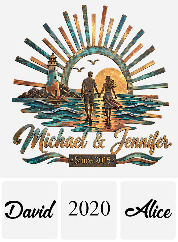 You're My Forever Lighthouse - Personalized Couple 3D Printed Cut Metal Sign