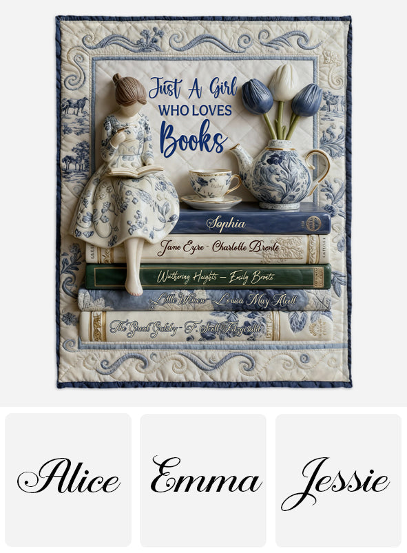 Just A Girl Who Loves Books - Personalized Book Blanket